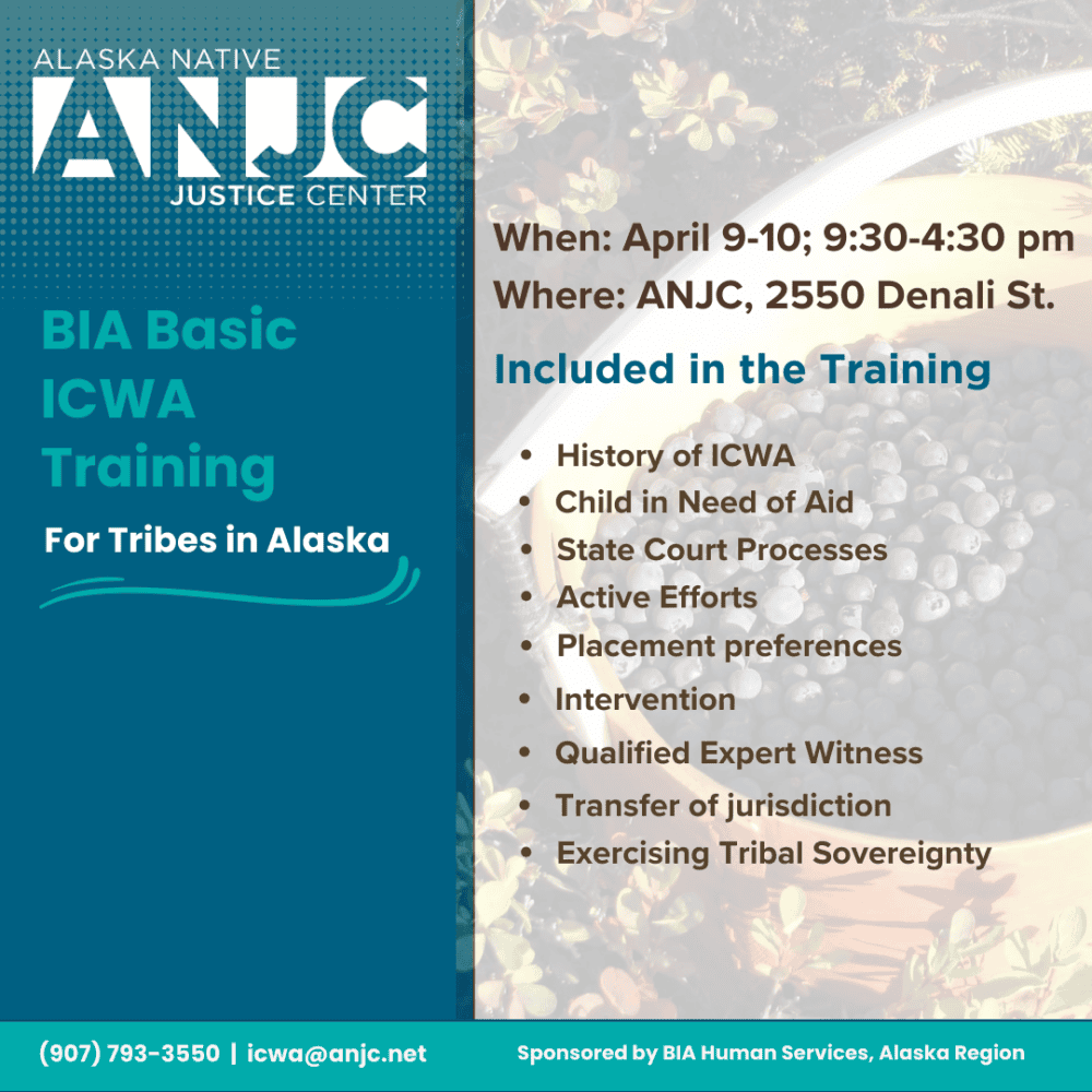 BIA Basic ICWA Training - Cook Inlet Tribal Council